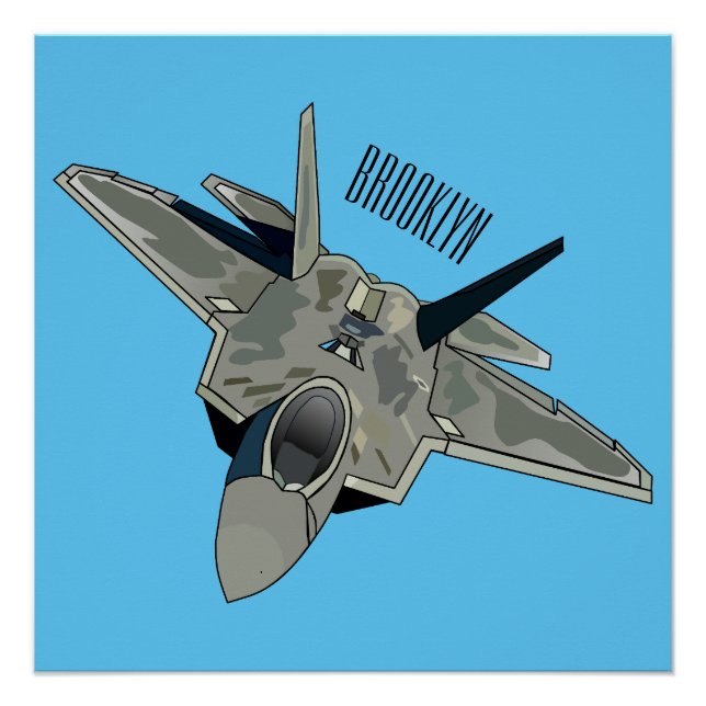 Póster Ilustracion de personalizado de aviones de combate (Anverso)