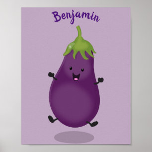 Póster Ilustracion de personalizado de berenjenas de bere