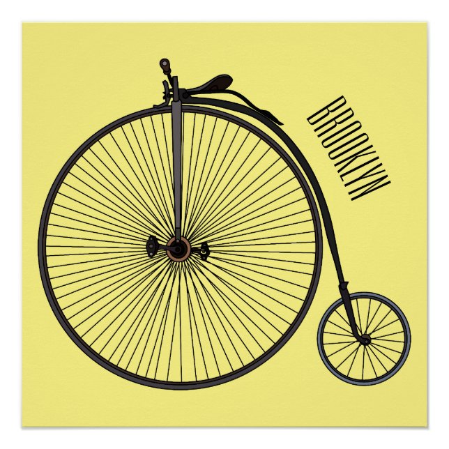 Póster Ilustracion de personalizado de bicicletas de alta (Anverso)