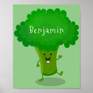 Póster Ilustracion de personalizado de brócoli de baile c