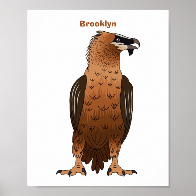 Póster Ilustracion de personalizado de buitre con barba (Frente)