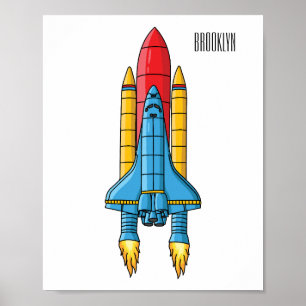 Póster Ilustracion de personalizado de buques de cohetes