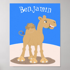 Póster Ilustracion de personalizado de camello alegre y s