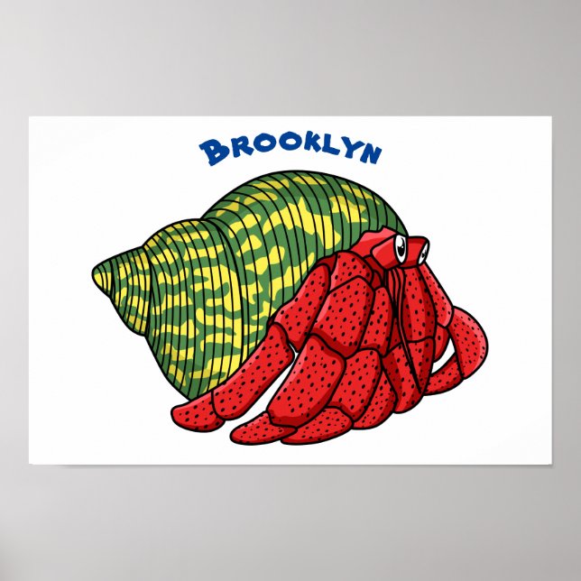 Póster Ilustracion de personalizado de cangrejo ermitaño (Frente)