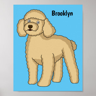 Póster Ilustracion de personalizado de caniche marrón fel