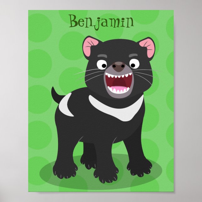 Póster Ilustracion de personalizado de demonio de Tasmani (Frente)