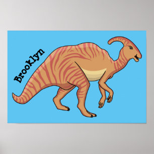 Póster Ilustracion de personalizado de dinosaurios de par