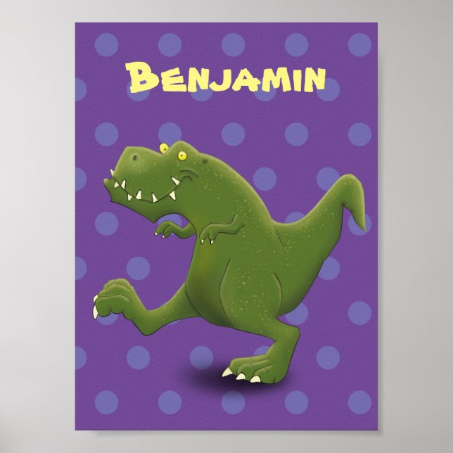 Póster Ilustracion de personalizado de dinosaurios divert (Frente)
