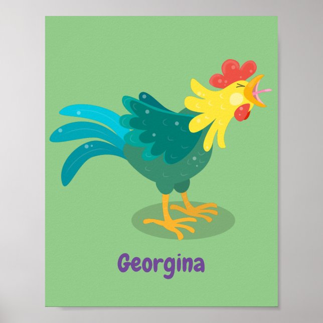 Póster Ilustracion de personalizado de gallo de entrego g (Frente)