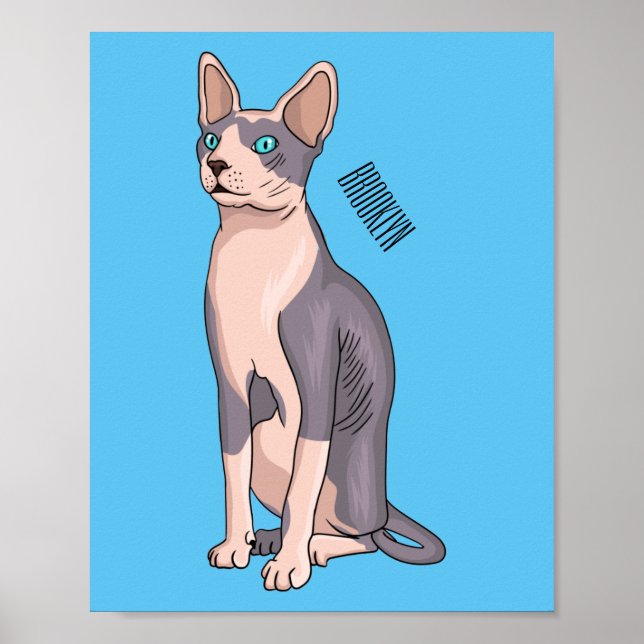 Póster Ilustracion de personalizado de gatos Sfinx (Frente)