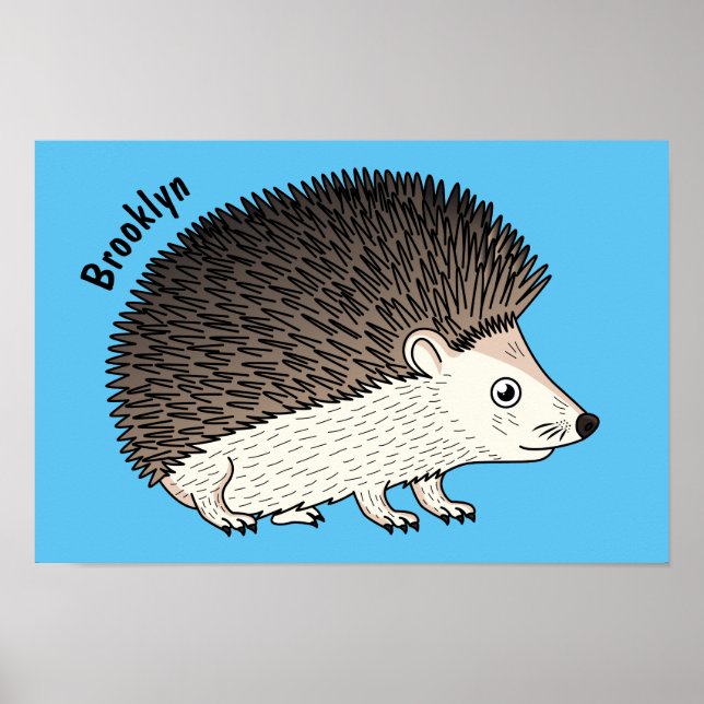 Póster Ilustracion de personalizado de hedgehog espinoso (Frente)
