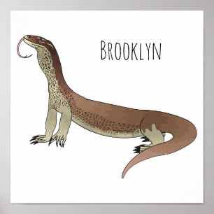Póster Ilustracion de personalizado de lagarto de monitor