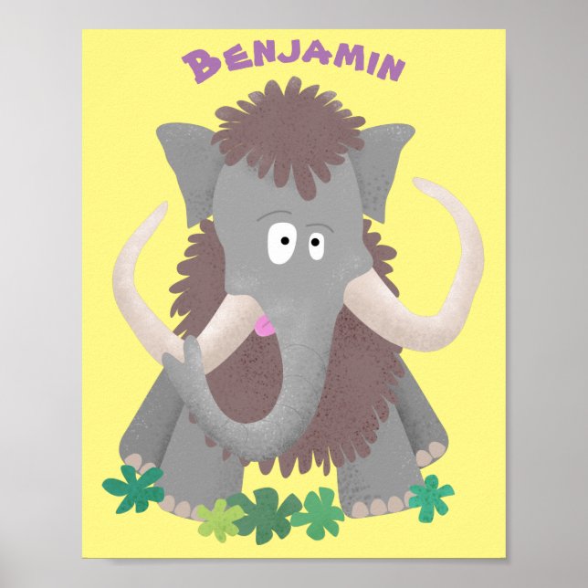 Póster Ilustracion de personalizado de mamut bobo gracios (Frente)