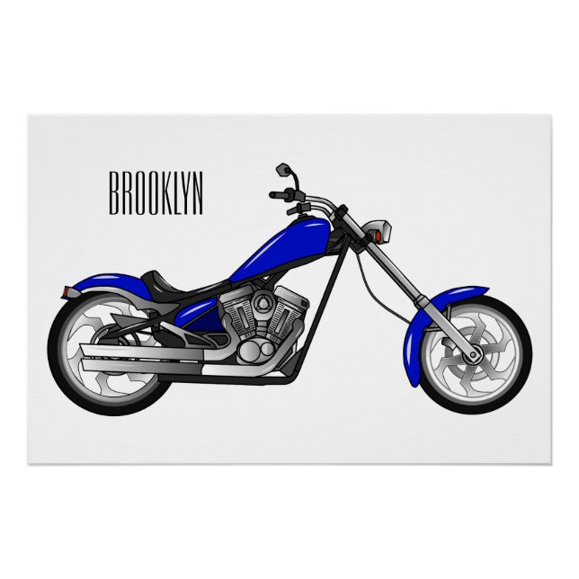 Póster Ilustracion de personalizado de motocicleta de hel (Anverso)