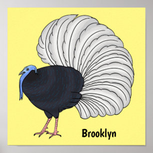 Póster Ilustracion de personalizado de pájaro de Bulwer