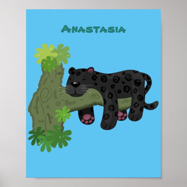 Póster Ilustracion de personalizado de pantera negra de j (Frente)