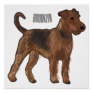 Póster Ilustracion de personalizado de perro Airedale ter