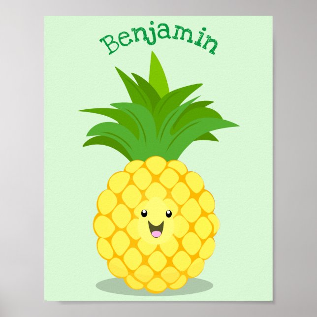 Póster Ilustracion de personalizado de piña cuta (Frente)