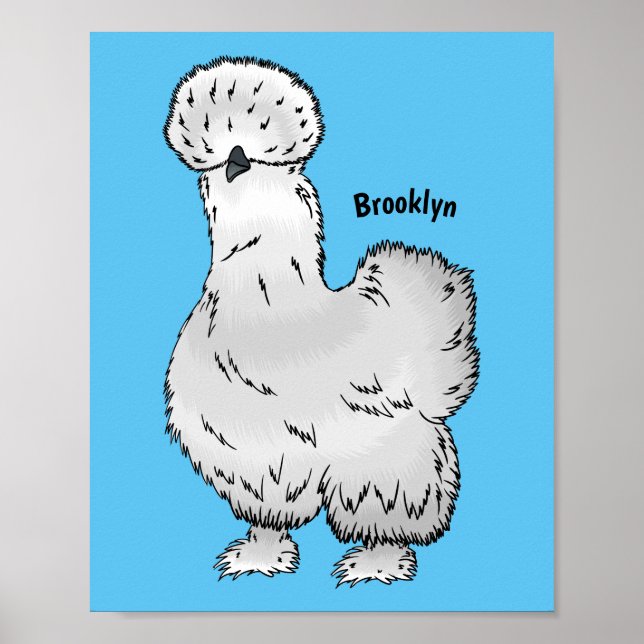 Póster Ilustracion de personalizado de pollo de Silkie (Frente)