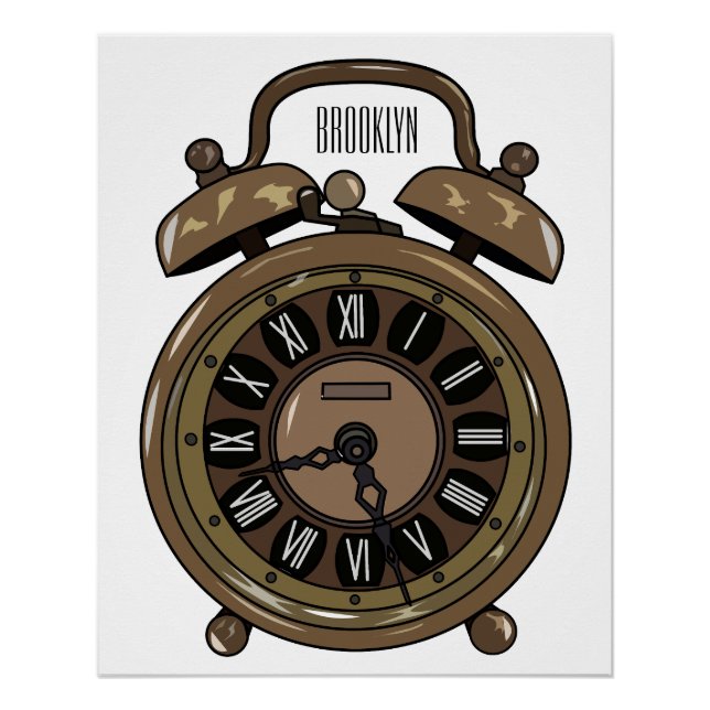 Póster Ilustracion de personalizado de reloj de alarma (Anverso)