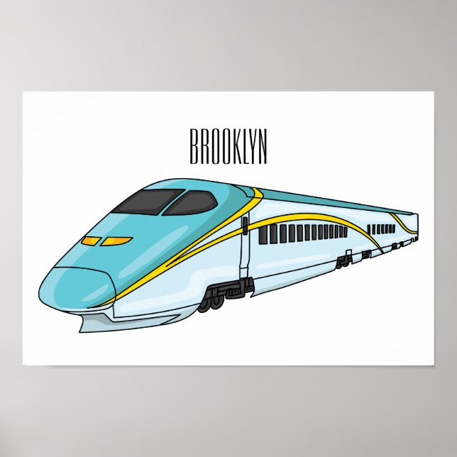 Póster Ilustracion de personalizado de trenes de alta vel (Frente)