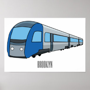 Póster Ilustracion de personalizado de trenes eléctricos