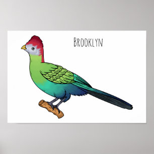 Póster Ilustracion de personalizado de turaco de crema ro