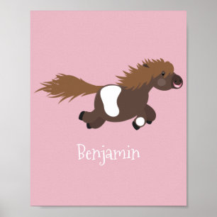 Póster Ilustracion de personalizado del pony de Shetland