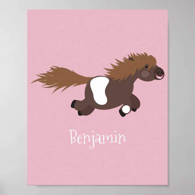 Póster Ilustracion de personalizado del pony de Shetland  (Frente)