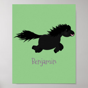 Póster Ilustracion de personalizado del pony de Shetland