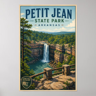 Póster Ilustración de Petit Jean State Park Arkansas Viaj