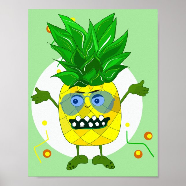 Póster Ilustracion de piña monstrual (Frente)