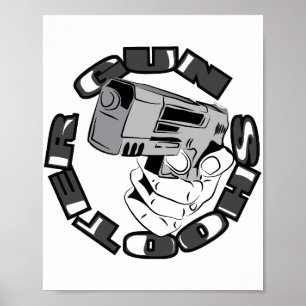 Póster Ilustracion de pistoleros de armas