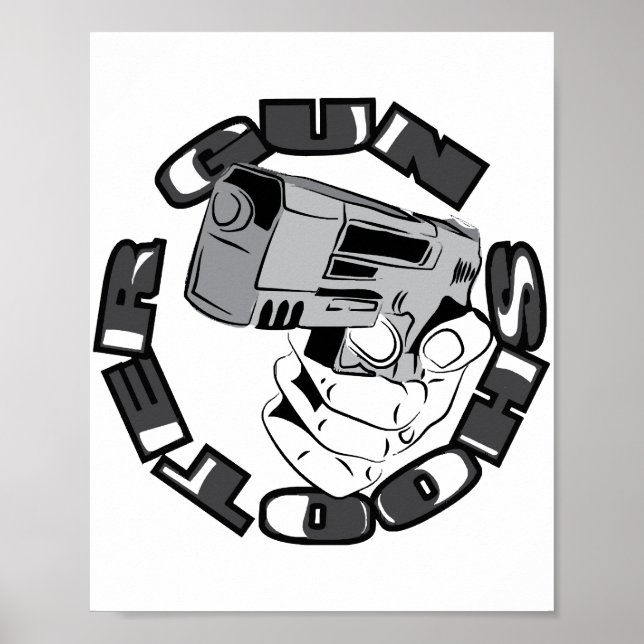Póster Ilustracion de pistoleros de armas (Frente)