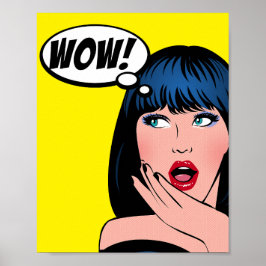 Póster Ilustración de Pop Art al estilo de Roy Lichtenste