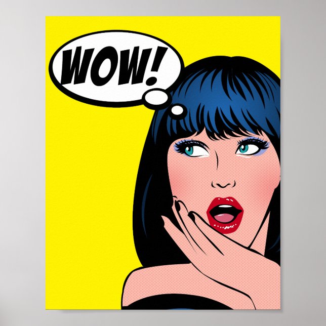 Póster Ilustración de Pop Art al estilo de Roy Lichtenste (Frente)