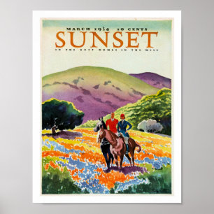 PÓSTER ILUSTRACIÓN DE PORTADA DE REVISTA VINTAGE 1934
