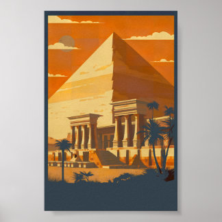 Póster Ilustracion de Poster egipcio de estilo vintage
