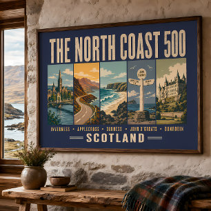 Póster Ilustración de puntos de referencia de North Coast