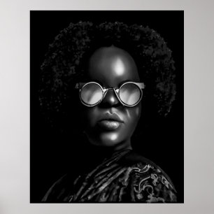 Póster Ilustracion de retrato de belleza afro de Guay (AI