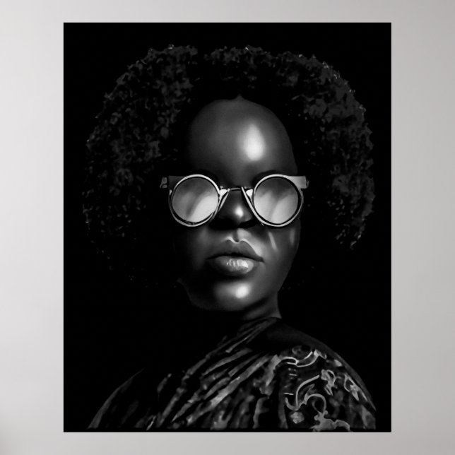 Póster Ilustracion de retrato de belleza afro de Guay (AI (Frente)