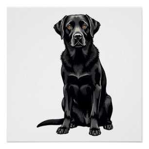 Póster Ilustración de retrato de perro Labrador Retriever