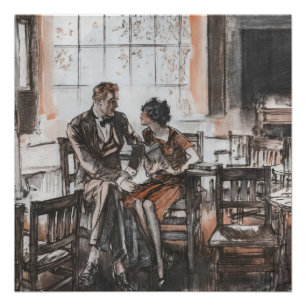 Póster Ilustracion de revista de época