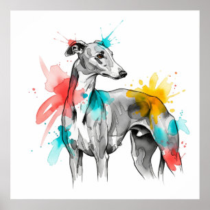 Póster Ilustracion de salpicadura de tinta de color de ag