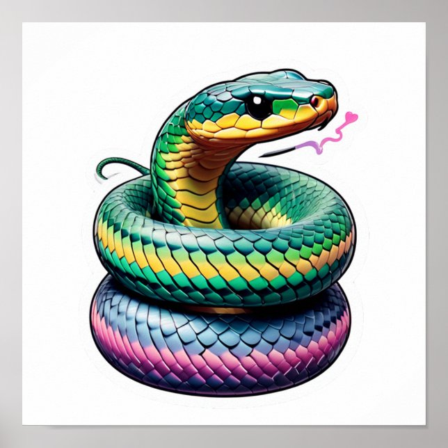 Póster Ilustracion de serpiente suave (Frente)