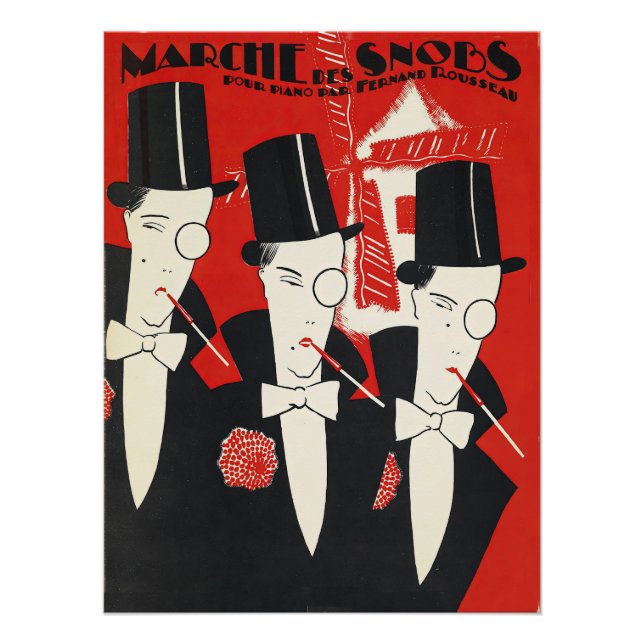 Póster Ilustracion de snobs Art Deco (Anverso)