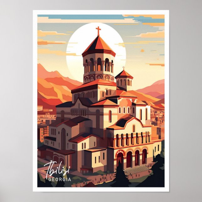 Póster Ilustracion de Tbilisi Georgia Art Travel Place (Frente)