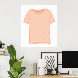 Póster Ilustracion de Tee de Peach minimalista