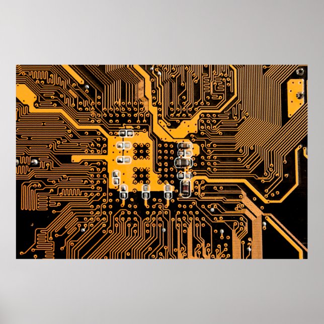 Póster Ilustración de textura de microesquema,microchip,r (Frente)