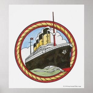 Póster Ilustracion de titánico